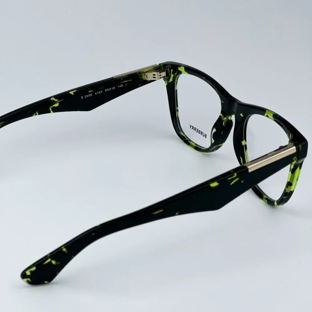 Burberry BE2409 4124 BRAND NEW Eyeglasses Green Havana Square Unisex
